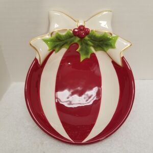 St. Nicholas Square "Holly Jolly" Christmas Ornament Bowl 7" x 7.5" Decor